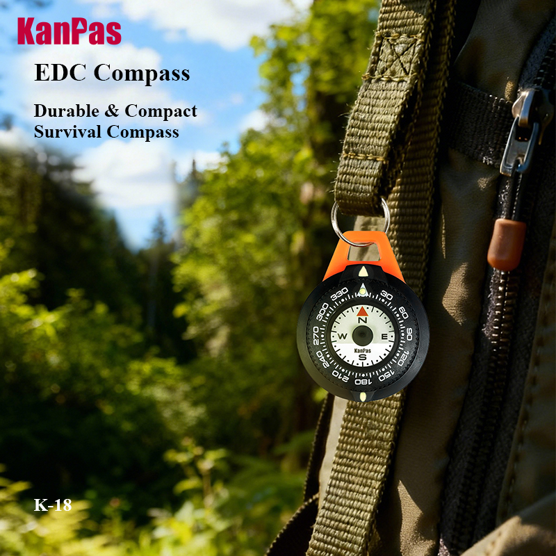 Outdoor Adventure Gear - Bússola Mini KANPAS EDC, Bússola Luminosa